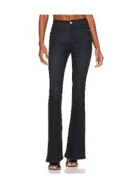 Frame Le High-Rise Black Flare Women's Jeans, Slits at Ankles, 26